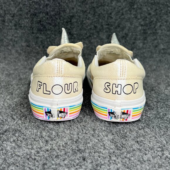 Vans Flour Shop Unicorn Sneakers Girls Sz 1 Colorful Slip On Athleitc Skate Shoe - Picture 5 of 12